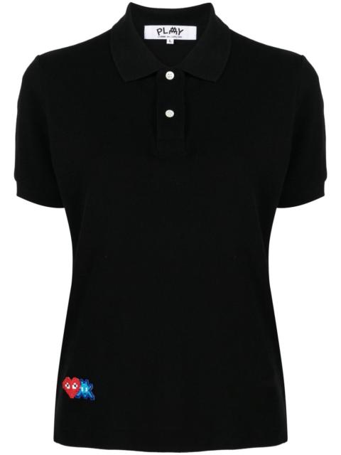 x Invader pixelated-heart polo shirt
