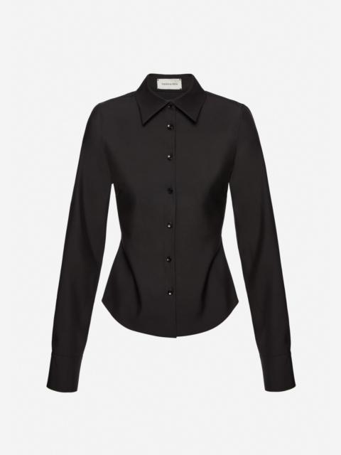 Tailored wool shirt in black