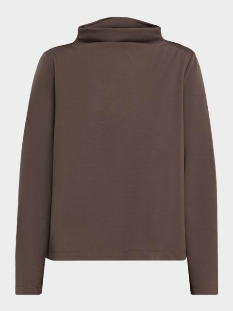 Funnel-Neck Lightweight Ponte Top