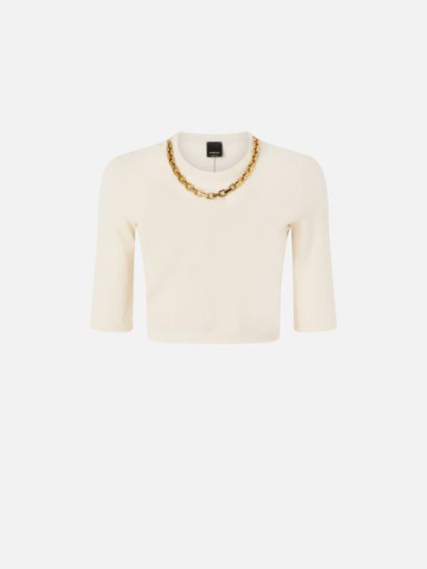 CROPPED SWEATER WITH CHAIN