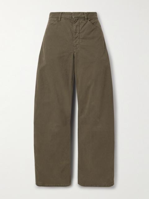 Tribeca Brushed Cotton-blend Twill Barrel-leg Pants