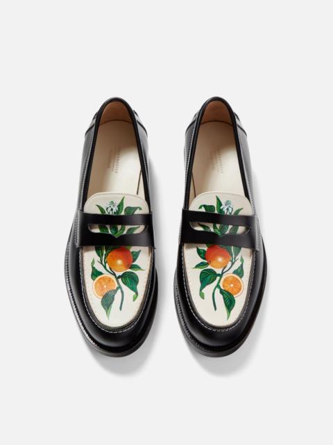 Wilde Hand-Painted Orange Penny Loafer - Men's