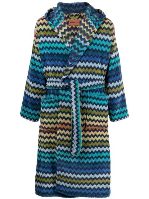 Warner zigzag-pattern bathrobe