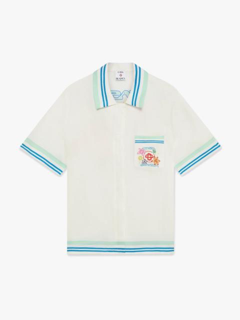 Floral Cuban Collar Short Sleeve Silk Shirt | Casablanca Paris