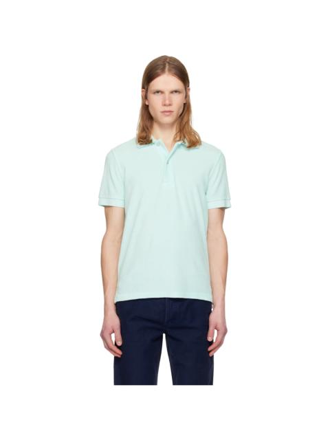 Blue Towelling Short Sleeve Polo