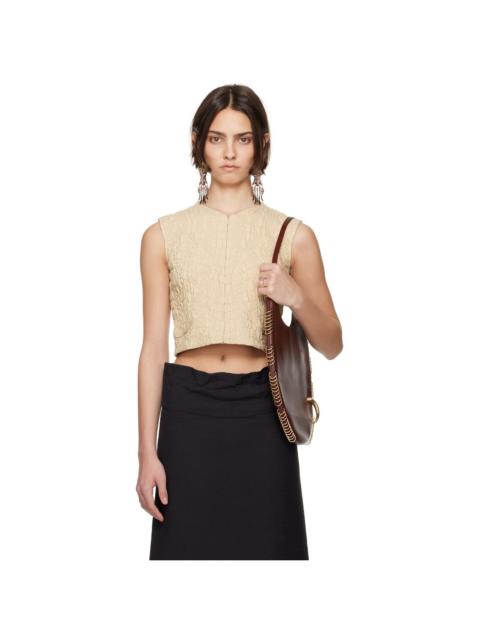 Beige Wool Silk Top