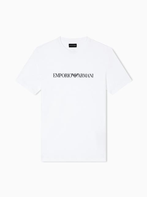 Pima-jersey T-shirt with logo print