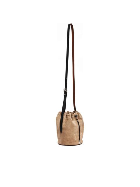drawstring-fastening suede bucket bag