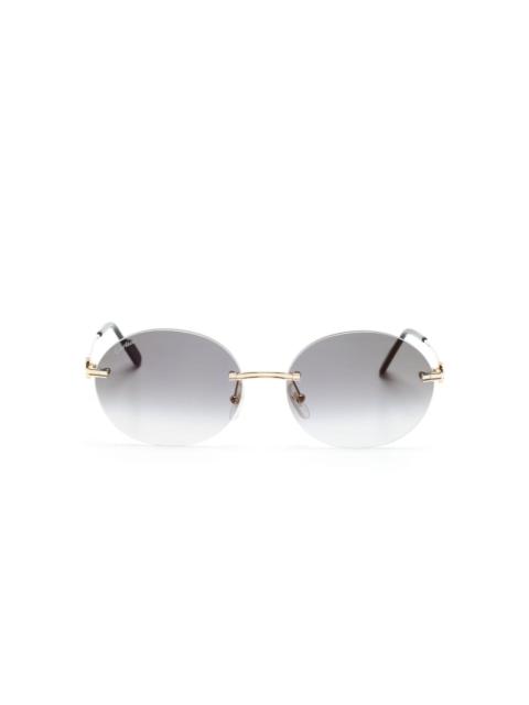 metallic oval-frame sunglasses