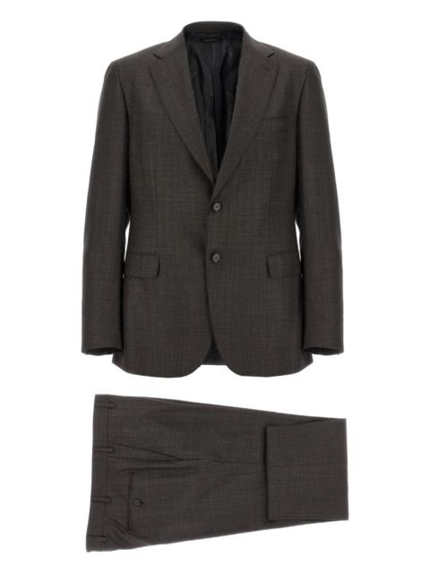 single-breasted flat-front suit