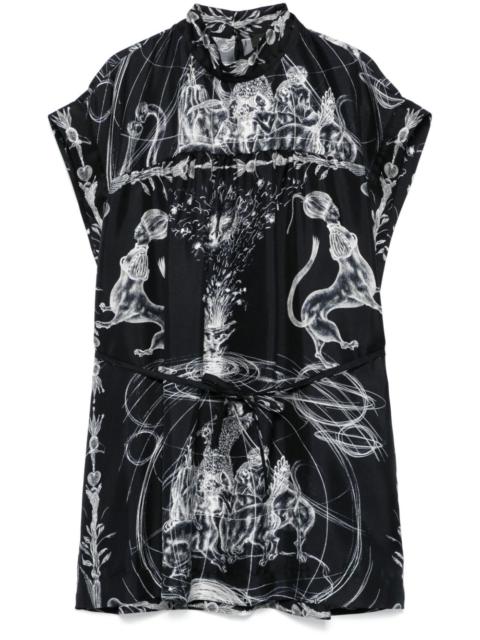 x Benni Bosetto printed silk blouse