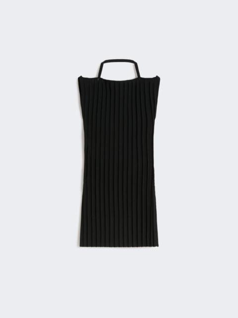 Stretch viscose knit top - black