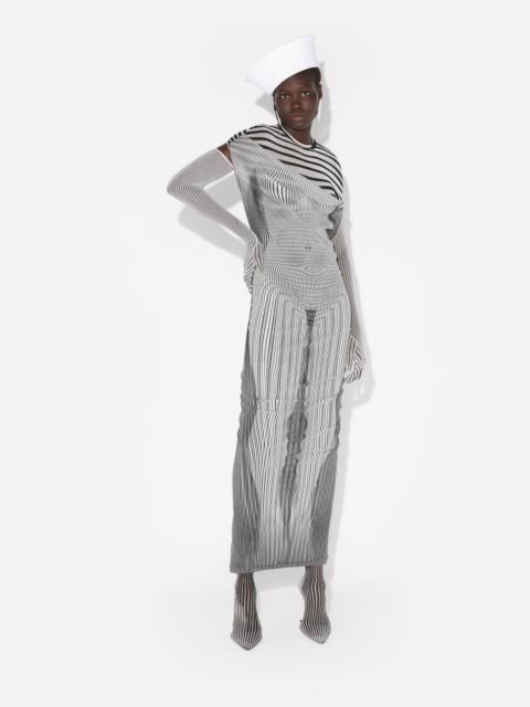THE LONG DRAPED BODY MORPHING DRESS