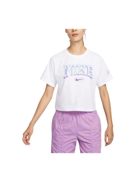 (WMNS) Nike Sportswear Graphic Oversized T-Shirt Asia Sizing 'White' FZ2856-100