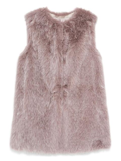 faux-fur sleeveless vest