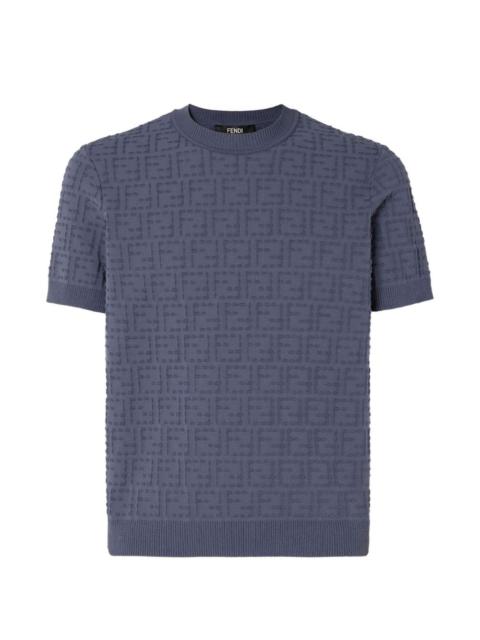 embossed crew-neck T-shirt
