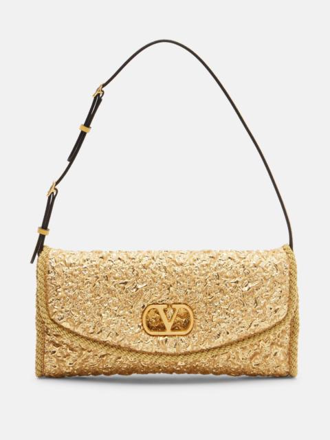 DeVain Small cloqué jacquard shoulder bag