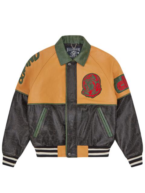 CLUB CRACKED LEATHER VARSITY JACKET