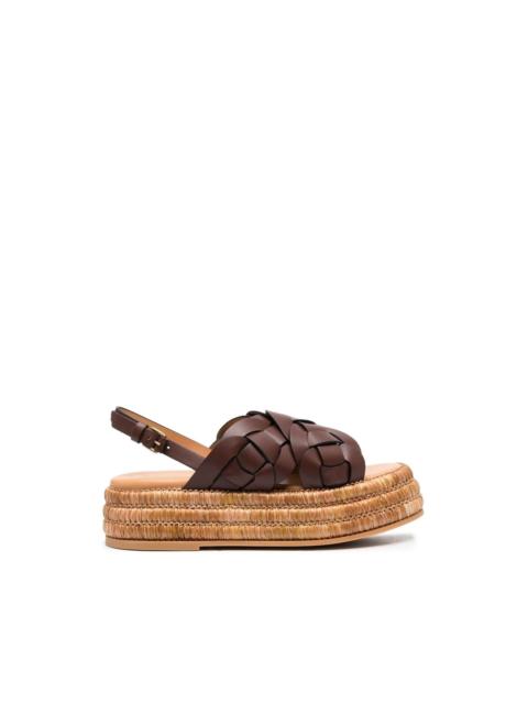 60mm woven leather espadrilles