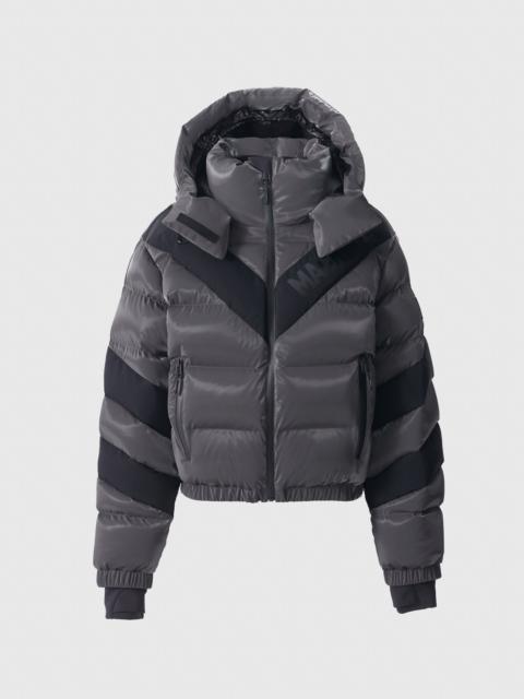 KAIRI-GLO High-Gloss Down Ski Jacket with Chevron Design