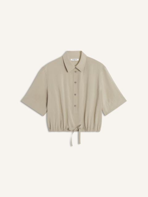 DRAWSTRING CROPPED SHIRT