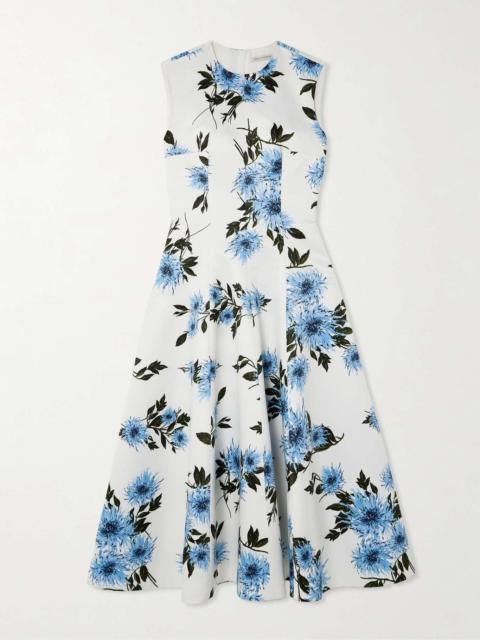 Mara floral-print faille midi dress