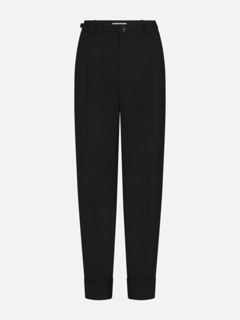 The Cuffed Pleated Trouser in Black