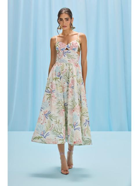 SEAWEED FLUTTER MIDI DRESS