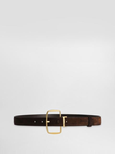 split calfskin belt with DG logo
