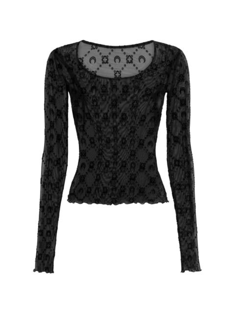 Moonogram mesh T-shirt