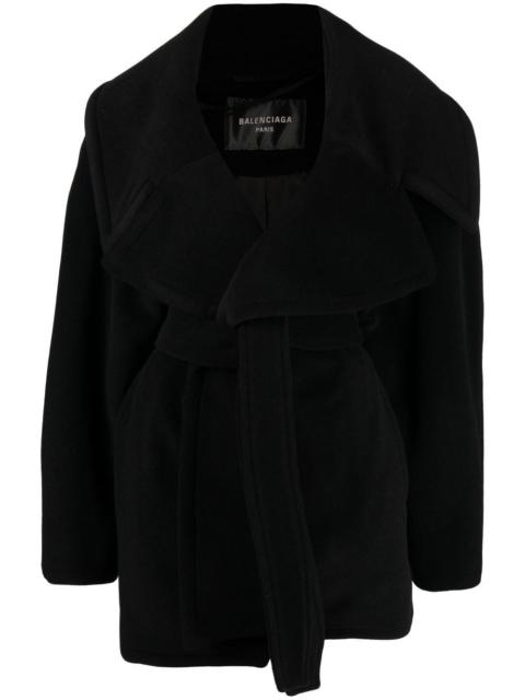 belted-waist oversize coat