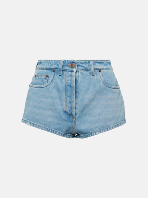 High-rise denim shorts