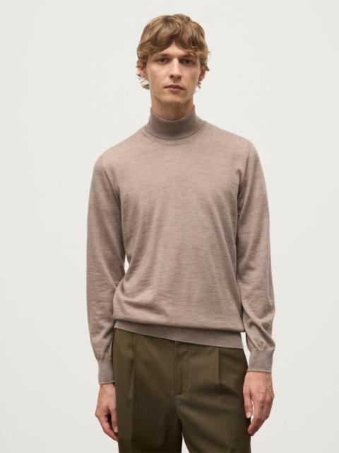 Fin Brown Cashmere Roll Neck Jumper