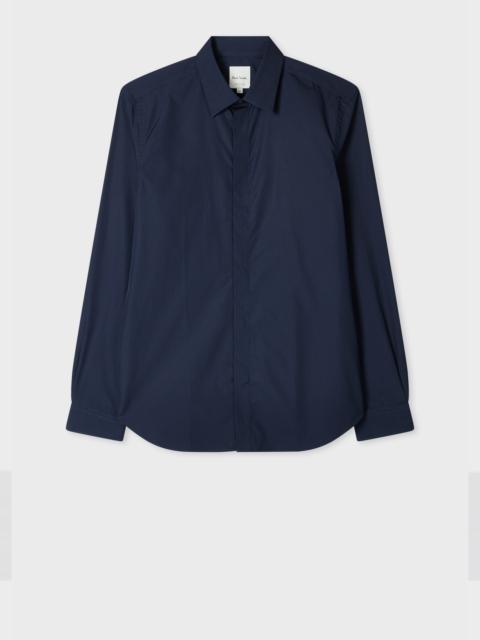 Slim-Fit Midnight Blue Cotton Shirt