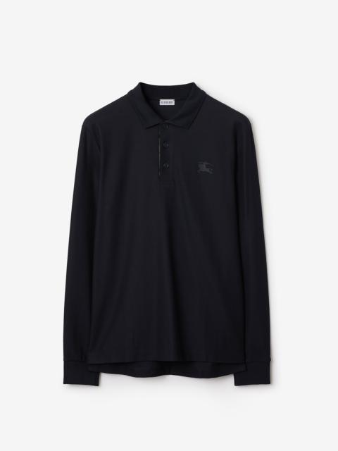 Long-sleeve Cotton Polo Shirt