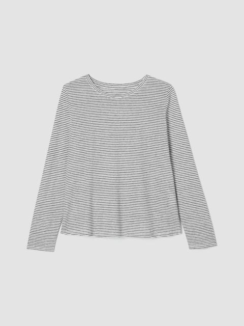 Striped Organic Linen Jersey Long-Sleeve Tee
