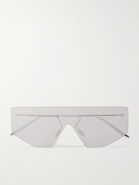D-frame Silver-tone Sunglasses