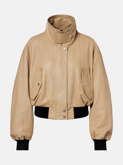 Briar cropped leather blouson jacket