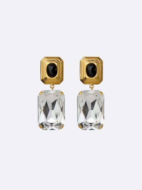 GOLD EARRINGS WITH CRYSTAL PENDANT