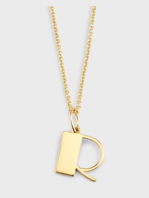 14K Pure Block Initial Necklace