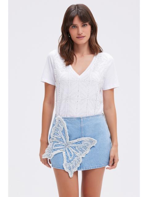 BUTTERFLY DENIM SKIRT (RUNWAY)
