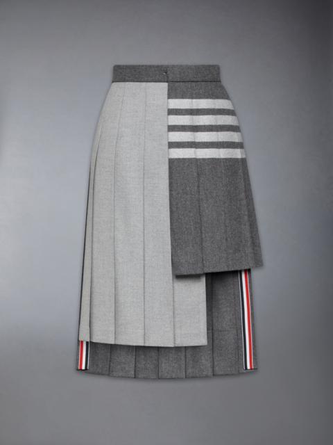 WOOL FLANNEL 4-BAR PLEATED SKIRT