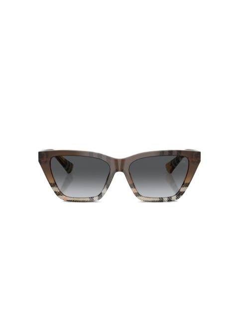 check-pattern cat-eye sunglasses