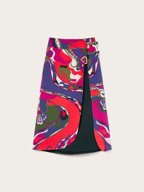 ORCHIDEE PRINT MIDI SKIRT