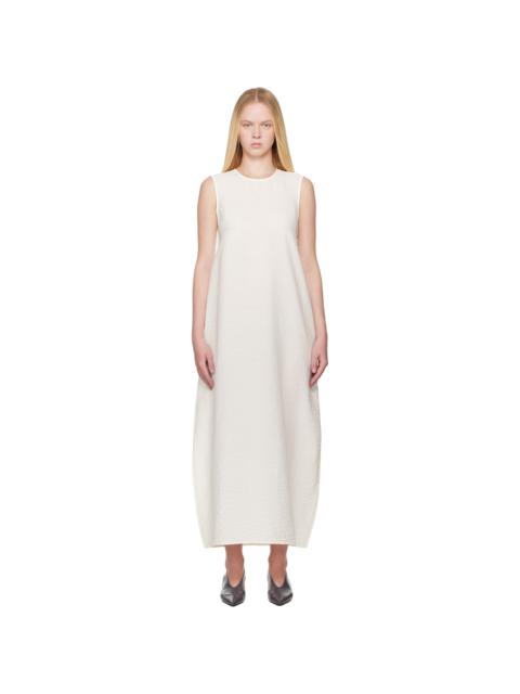 Off-White Hammered Silk Shaped Maxi Dress