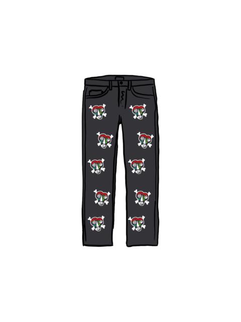 Supreme Clayton Patterson Skulls Embroidered Regular Jean Black