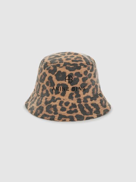 Nicks Bucket Hat - Black And Brown Leopard