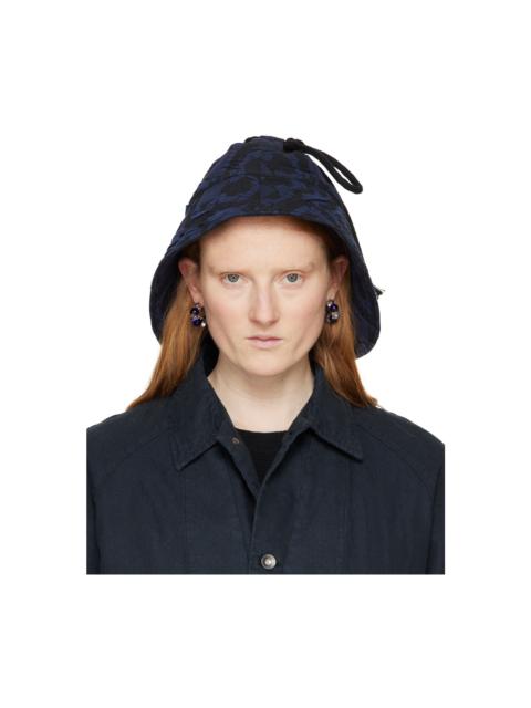 Black & Navy Box Fisherman Hat