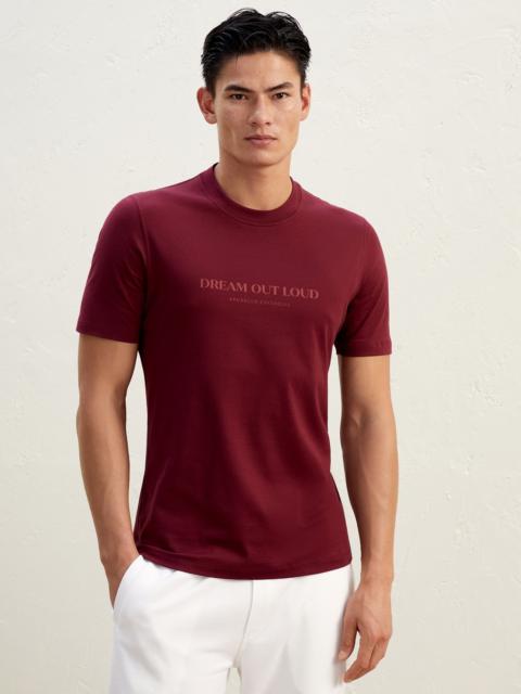 Cotton jersey slim fit crew neck T-shirt with print