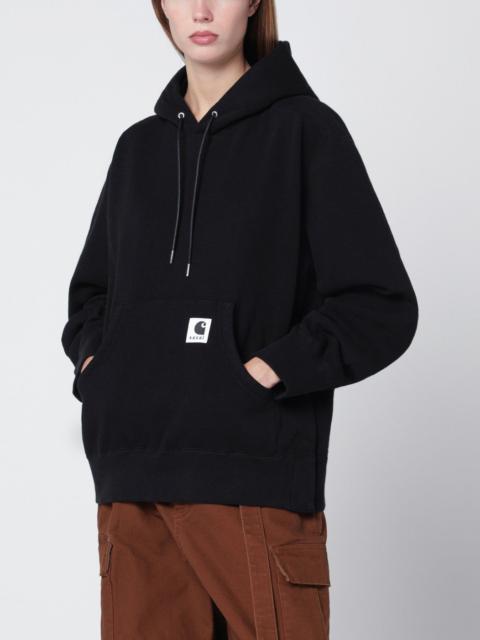 Black cotton hoodie